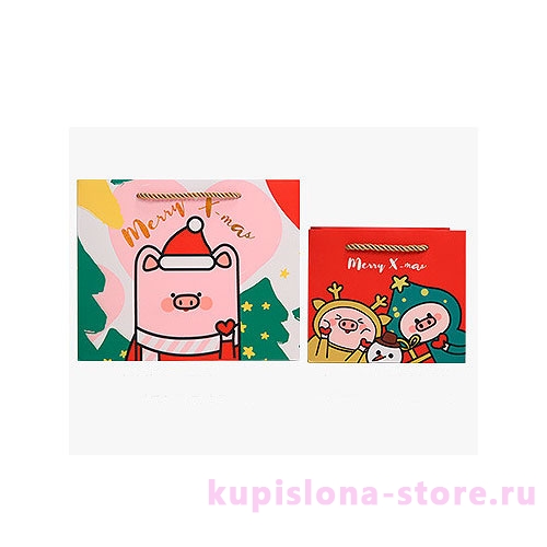 Подарочный пакет «Piggy's Christmas» маленький Подарочный пакет «Piggy's Christmas» маленький