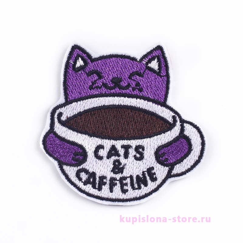 Нашивка «Cats & caffeine» Нашивка «Cats & caffeine»