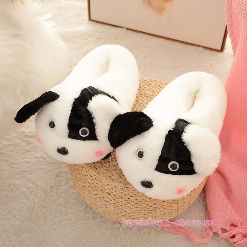 Тапочки «Black and white dog» Тапочки «Black and white dog»