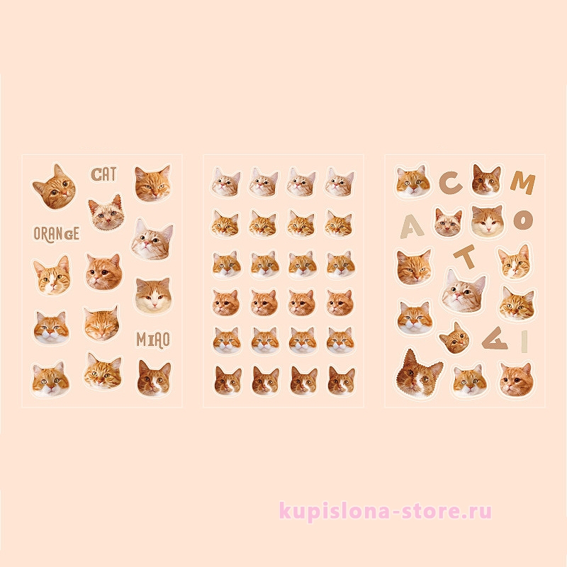 Набор наклеек «Cat head» Набор наклеек «Cat head»