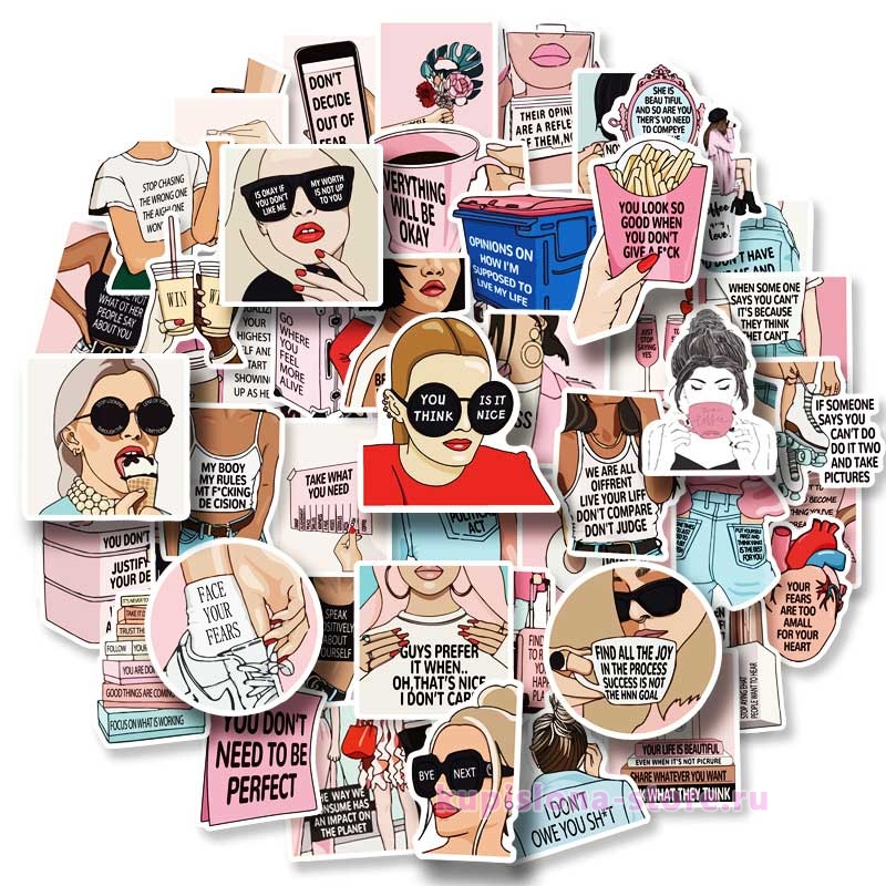 Набор наклеек «Text girl» Набор наклеек «Text girl»