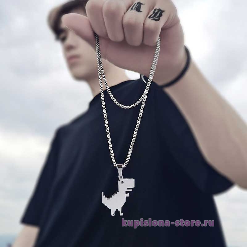 Подвеска на цепочке «Silver dinosaur» Подвеска на цепочке «Silver dinosaur»