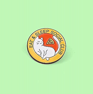 Брошь-значок «Eat & sleep social club»