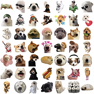 Набор наклеек «Dog face»