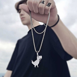 Подвеска на цепочке «Silver dinosaur»